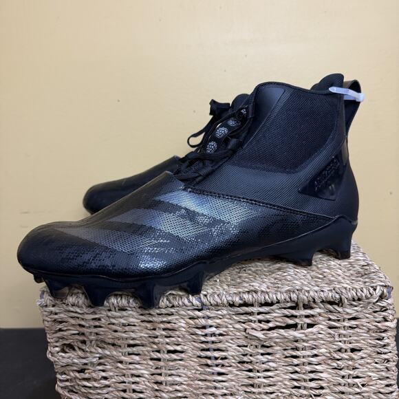 Size 13 Mens Adidas Adizero Chaos Black Lineman Football Cleats NWT ID9103 - Picture 5 of 6